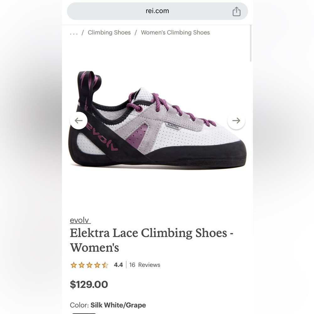 Gently used Elektra Lace Climbing Shoes